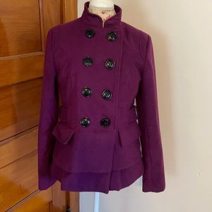 Steve Madden woman’s medium pea coat purple fall winter jacket , fully lined🛍